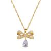 Butterfly Water Drop Micro-Inlaid Necklace Earrings Set Light Luxury Micro-Inlaid Personalized Temperament Earrings Necklace Combination