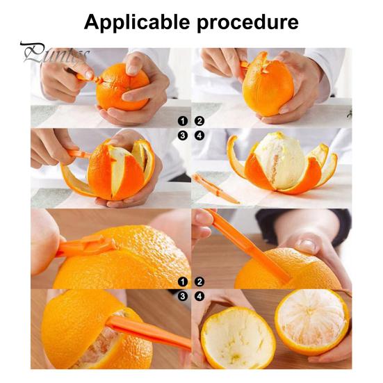 4-teiliges Hand-Orangenschäler-Werkzeug, problemloser Zitrusschalenschneider, einfacher Obstschneider, Zitronenschalenentferner, Küchenhelfer