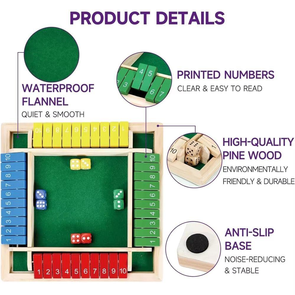 Educational Toys Wooden Number Game Developing Intelligent Four-Sided Flip Card Game  Parent-Child