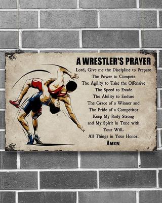 F1Appassionato di Wrestling Una Preghiera dei Lottatori Metallo Divertente Cartello di Latta Bar Caffè Casa Cucina Stanza Arte Decorazione Murale Regalo Esterno Indo