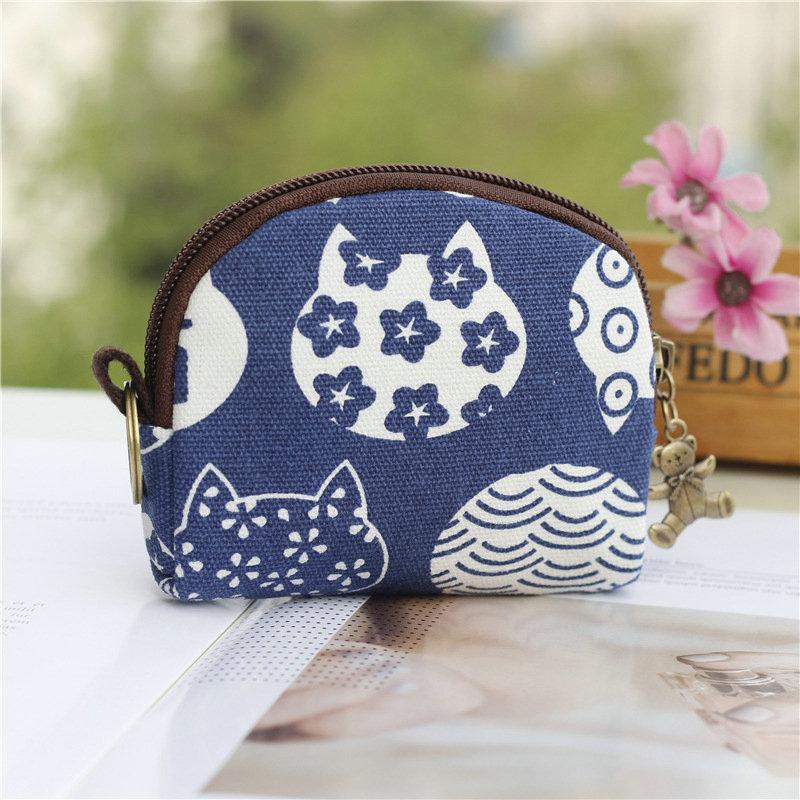 Cartoon Prints Keychain Wallet Small Card Organizer Key Pouch Ladies Money Bag Coin Purse for Girls Boys Clutch Bag