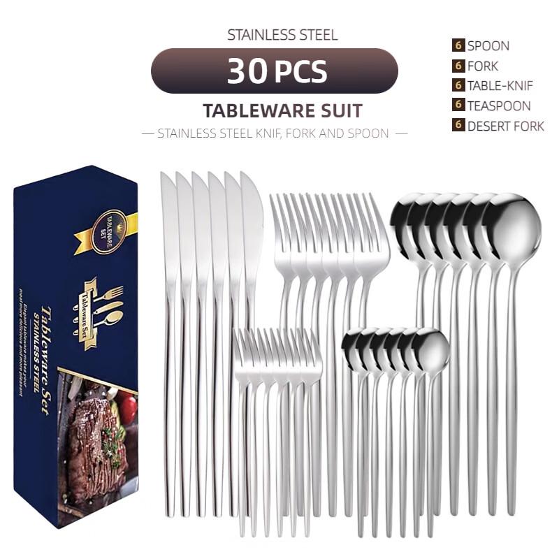 30-Piece Stainless Steel Cutlery Set