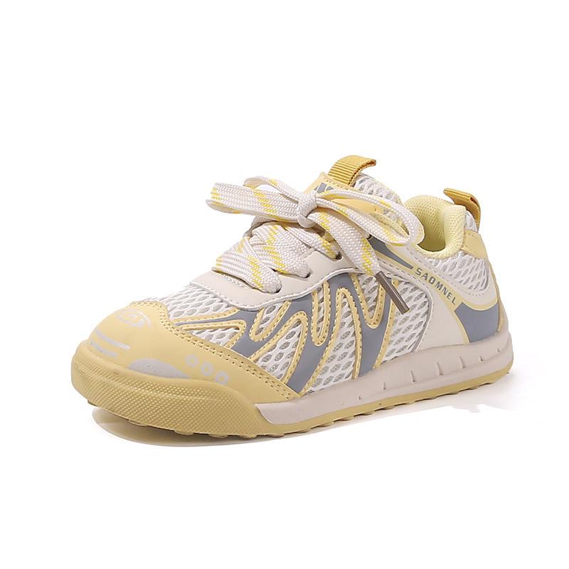 

Детская спортивная обувь из сетки, дышащая, взрывная модель весна-осень 2025 года, обувь для тренировок в немецком стиле на мягкой подошве для маленьких девочек, модная одинарная обувь для мальчиков 26-31 yards, 6 pairs in one hand жёлтый