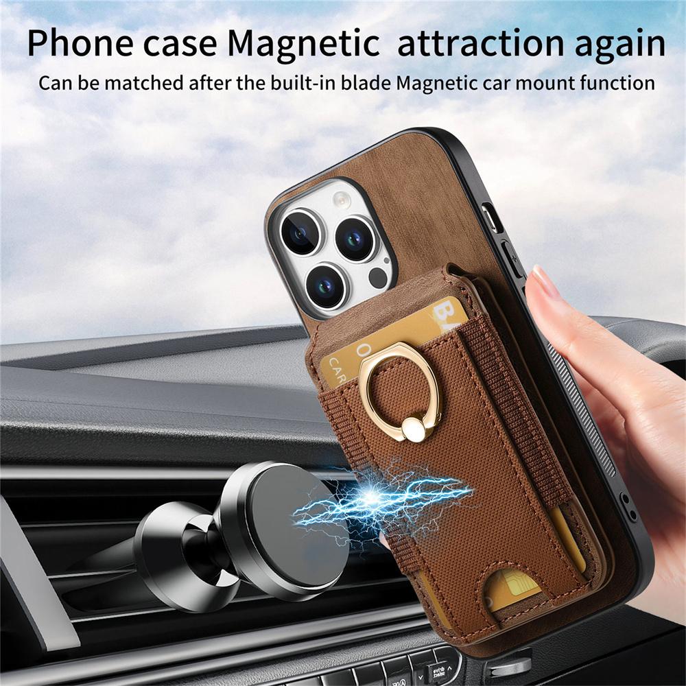 For iPhone 16 Pro Max 15 14 Plus 13 12 11 XR XS X 7 8 SE 2 3 Detachable Magnetic Wallet Case Ring Card Holder PU Leather Cover
