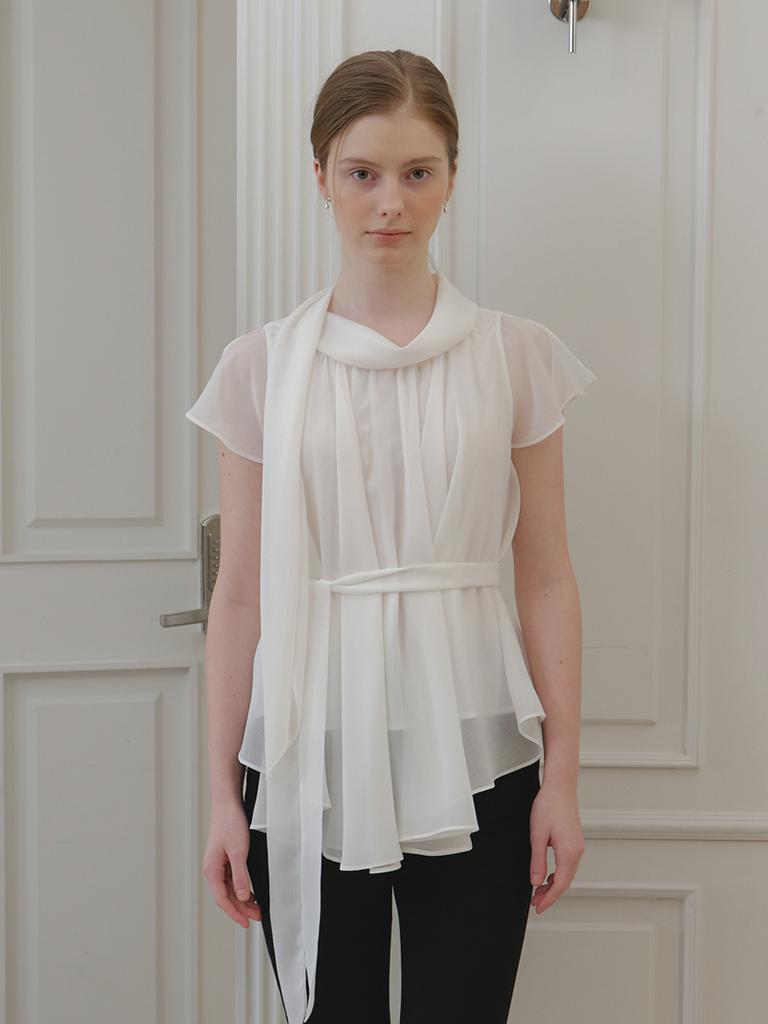 Peulomdeimomeonteu Rosa Chiffon Shirring Blouse_3Color