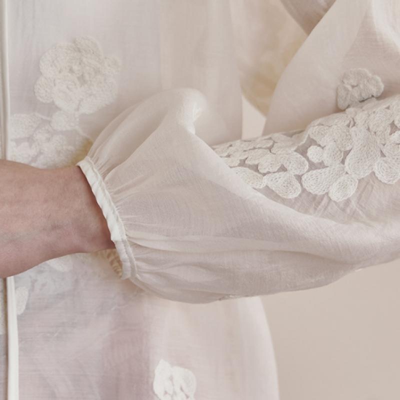 Maxza Bohemian Floral Embroidery Volume Sleeve Blouse Ze05qb403nh