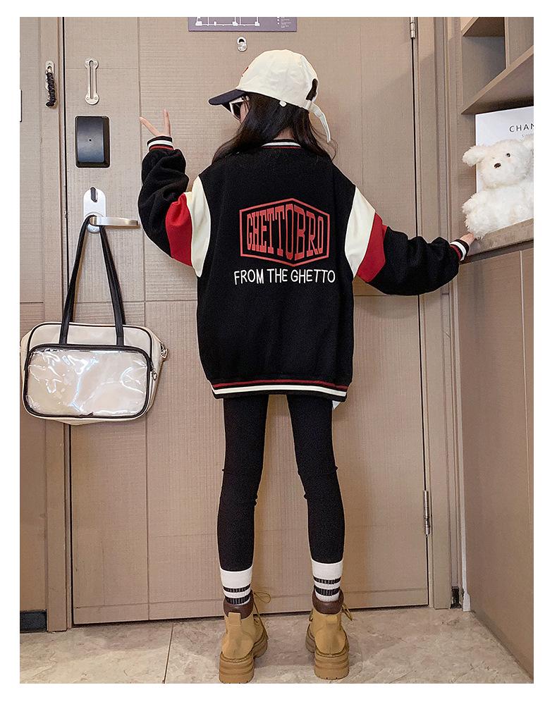 Girls' Fashionable Baseball Jacket - Autumn 2025 Collection: Stylish Children's Spring/Autumn Outerwear for Big Kids