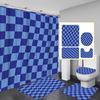 Fantasy Lattice Decorative Shower Curtain Bathroom Set - Machine Washable, with 12 Hooks, Including Toilet Seat Cover and Bathtu