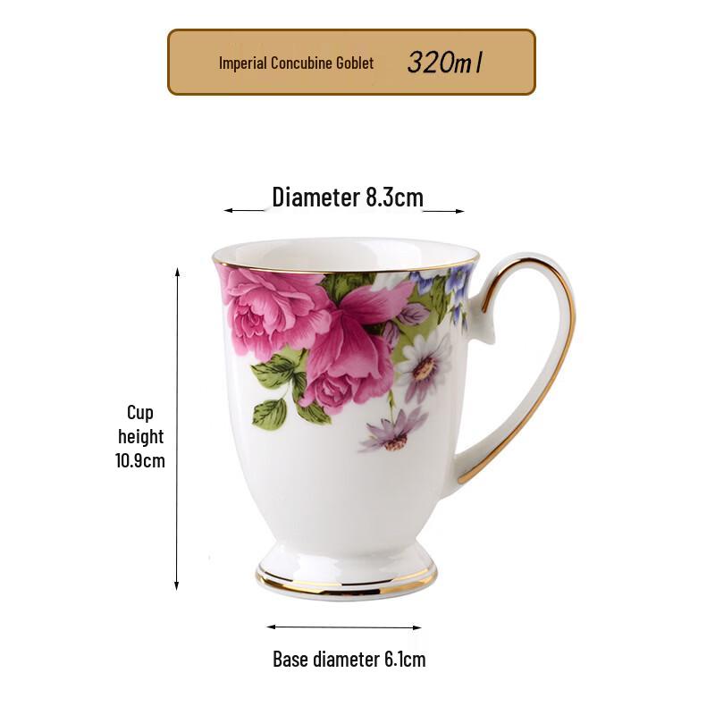 Shangqi Bone China High-Footed Coffee Mug Set