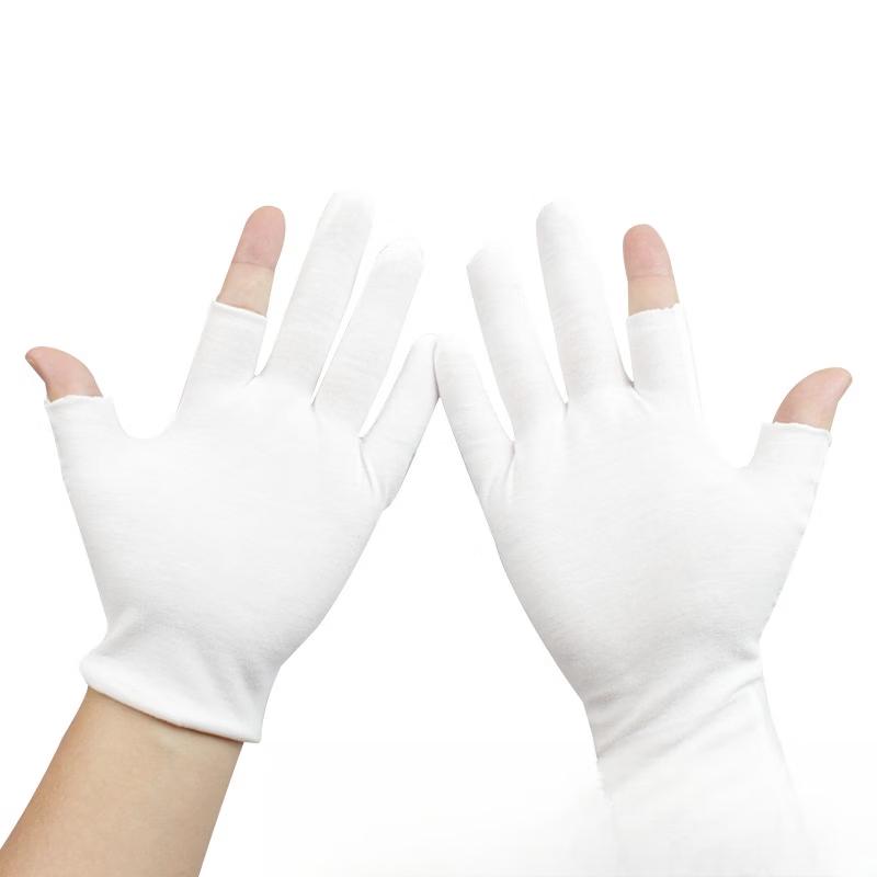 Lan Tuan White Fingerless Jersey Work Gloves, 100 Pairs