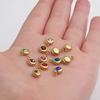 5pcs 6mm Stainless Steel Rhinestone Beads Gold Color Crystal Charms Pendants for Necklace Bracelet Jewelry Making Charm DIY