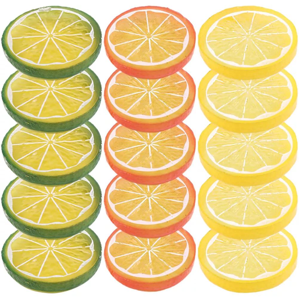 Artificial Lemon Slices Plastic Fake Lemon Slices High-Quality Material