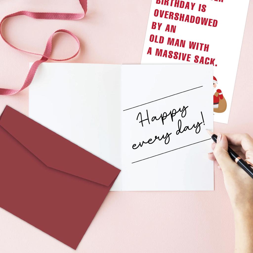 Kadınlar Erkekler için Komik Aralık Doğum Günü Kartı, Arkadaşlar için Mutlu Noel Tatili Doğum Günü Kartı, Komik Noel Doğum Günü Hediye Kartları