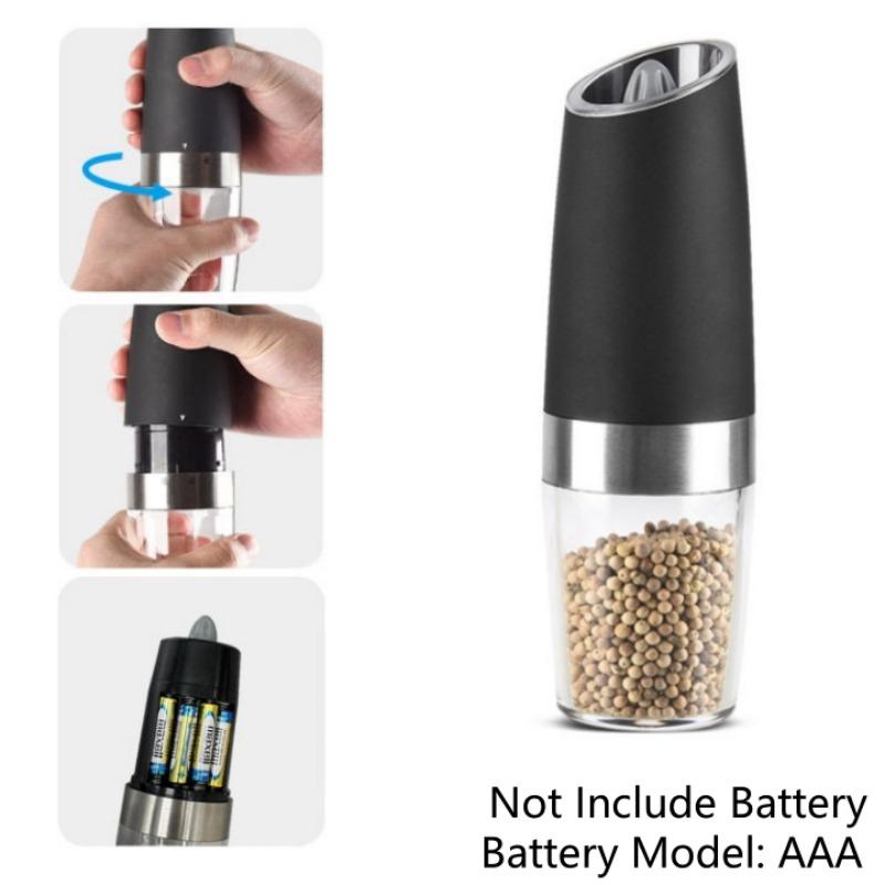 Spice Grinder Gravity LED Electric Electric Fully Automatic Grinder Adjustable Thickness Barbecue Seasoning Tool Pepper Grinder