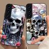 Silberne Totenkopf Glas Handyhülle für Samsung Galaxy S26 S25 S24 S23 S22 S21 S20 Note20 Plus FE Ultra Bunte Abdeckung
