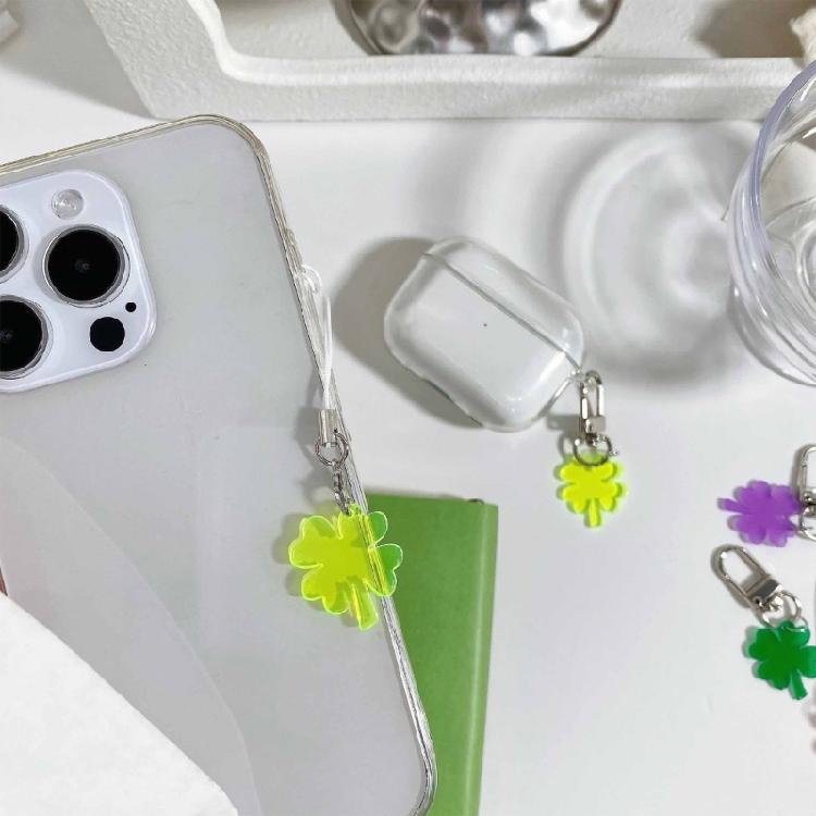 2er-Pack Stilvolles Handy-Lanyard Mode Schlüsselanhänger Anhänger Vierblatt Handykette Pflanze Handy-Anhänger für Einzigartiges Stil-Statement