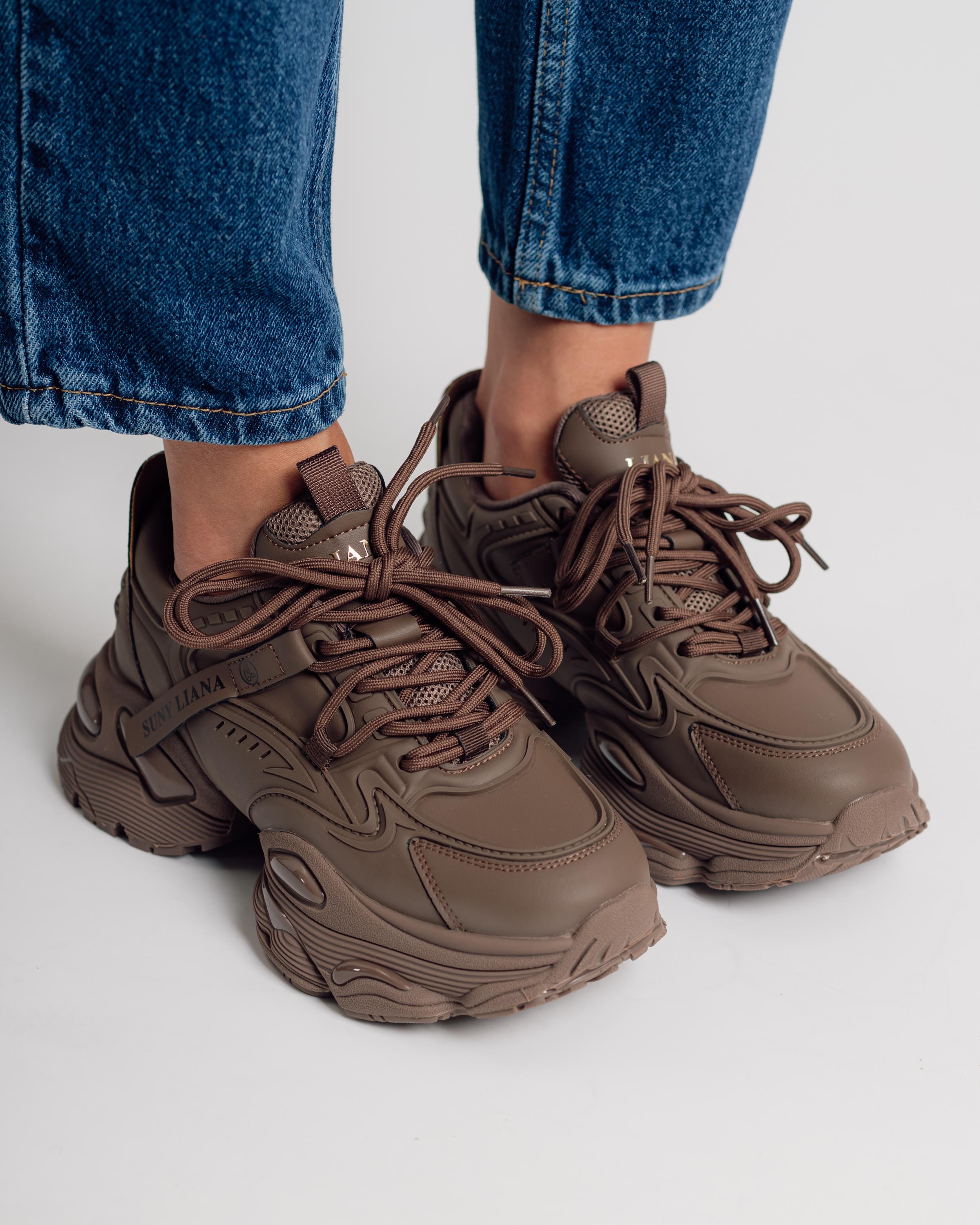 

Кросівки жіночі Suny Liana 6100 36 кавовий шкіра 40 кавовий