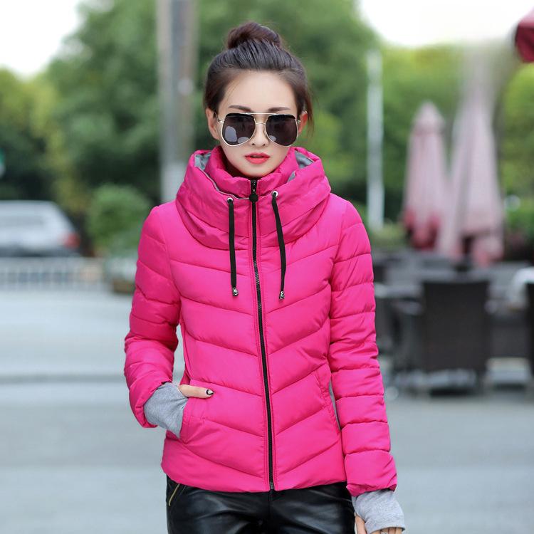 

Новое утолщенное хлопковое пальто с воротником-стойкой на осень/зиму для женщин 2XL розовый