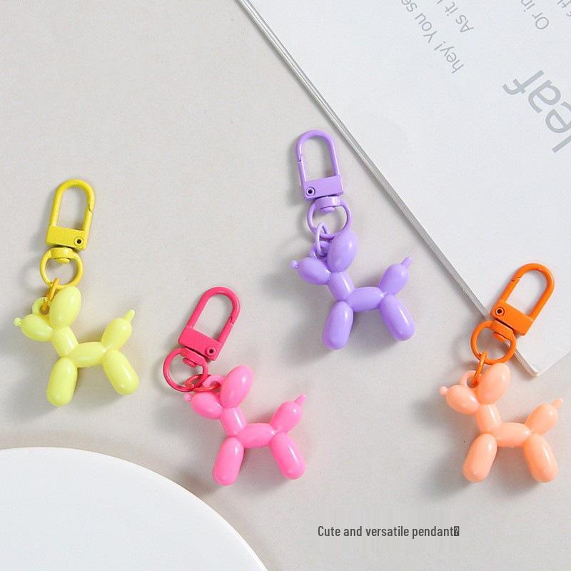 Colorful Macaron Balloon Dog Keychain Pendant - Creative Bag Decoration