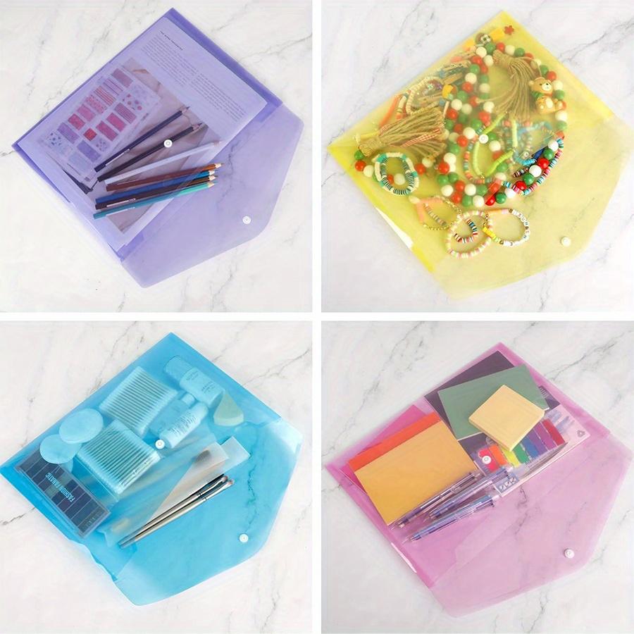 5/10pcs Plastic Envelopes A4 Size Folders for Documents Folders with Snap Closure Letter Size for School and Office Supplies JXB