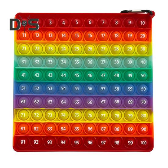 

1/3 шт. Лопающиеся пузыри, радуга, таблица сотен, дети, счет, номер 100, сенсорная игрушка, снятие стресса, квадратная силиконовая доска с числами, дети, учителя математики A