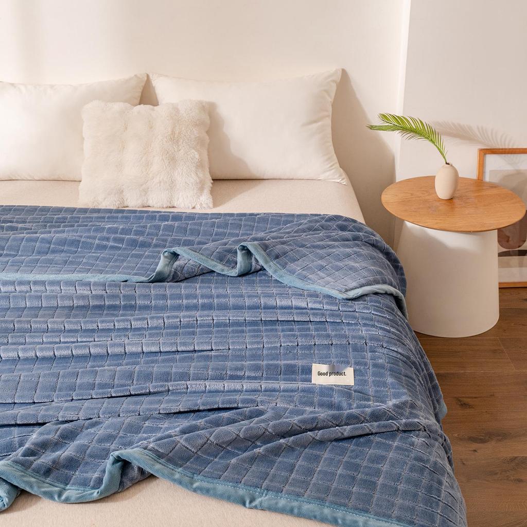 Thickened Jacquard Velvet Winter Bed Sheet & Blanket for Single Dorms 300g