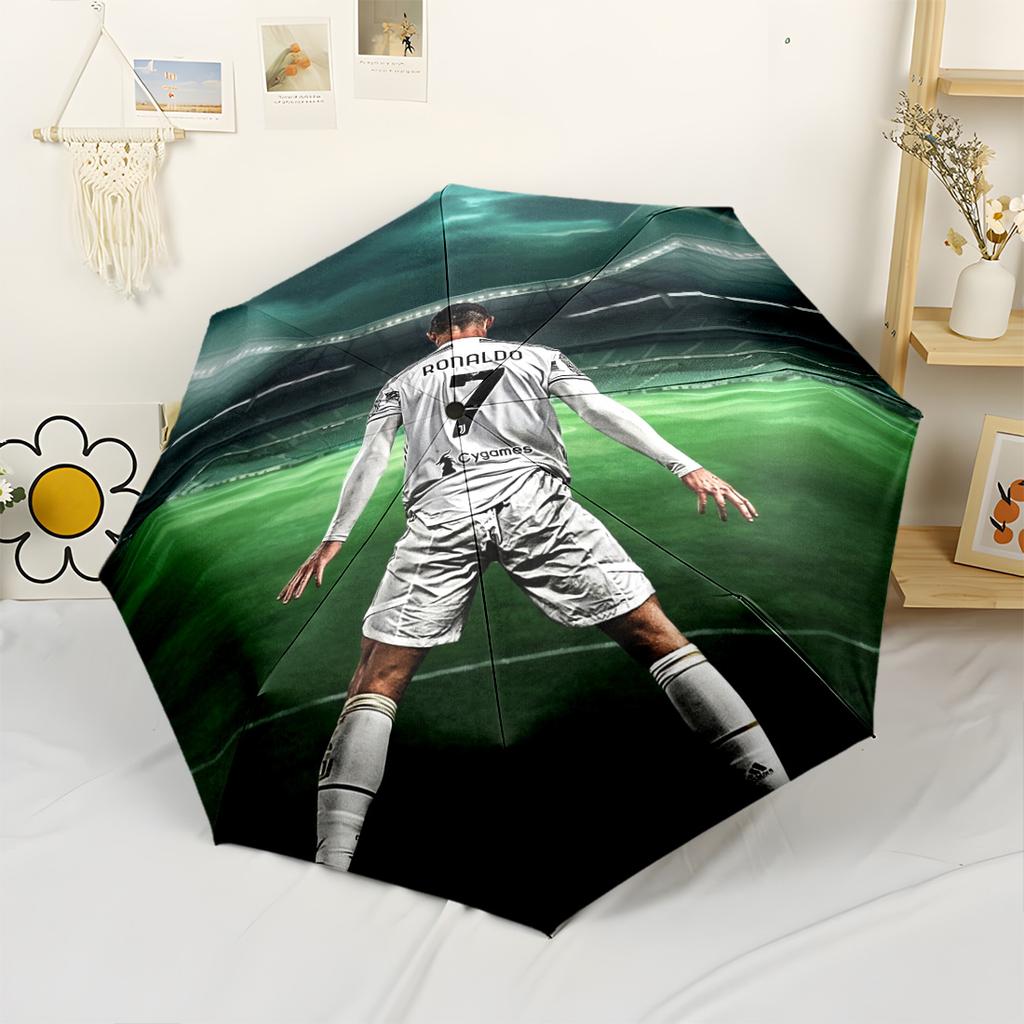 Ronaldo's Legacy: Goat Automatic Umbrella Folding Umbrella with 8 Ribs Lightweight for Outdoor Daily Use Fashionable Accessory