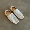 Summer Hand-woven Hole Shoes Retro One-pedal Hollow Breathable Flat Shoes Soft Square Head Retro Casual Sandals