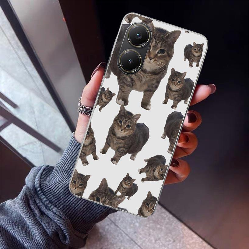Crying Cat Memes Phone Case For Xiaomi Poco X7 X6 X5 Pro F7 Ultra Redmi 15C 15 13 13C 12 12C 10 10A 10C 9 9A 9C 9T Shell Poco X7
