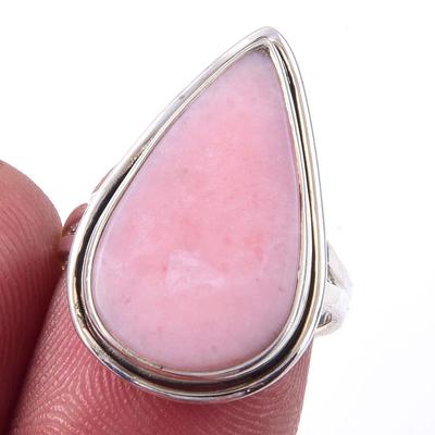 Natural Pink Opal Gemstone Handmade 925 Solid Sterling Silver Ring Size 6 T4y85