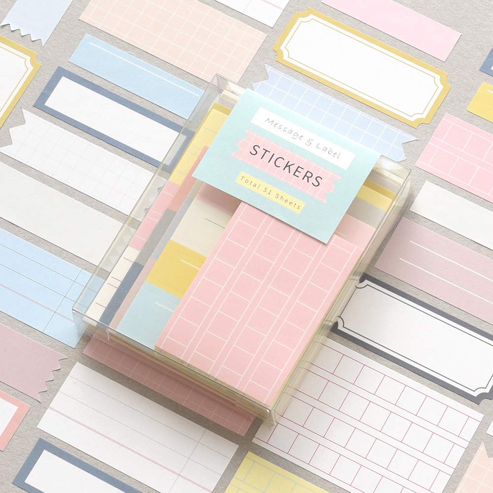 Monolike Message Label Sticker Message Label Sticker A pack of 51 cute and various sticker designs & Ver.1 & Ver.1 -