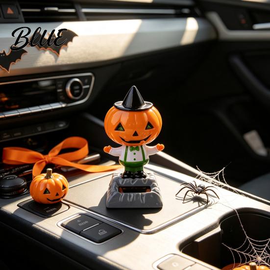 Kleines Geschenk für Autobesitzer Solartanzende Kürbispuppe, Halloween Armaturenbrett Dekoration, Gruselige Geist Spaß Konsolen Zubehör Figur Wackelnd