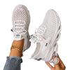 Shoes: Women's 2025 Summer New Casual Sneakers: Fly-Woven Mesh, Breathable, Lightweight, Soft Soles, Versatile Lace-Up Single Shoes