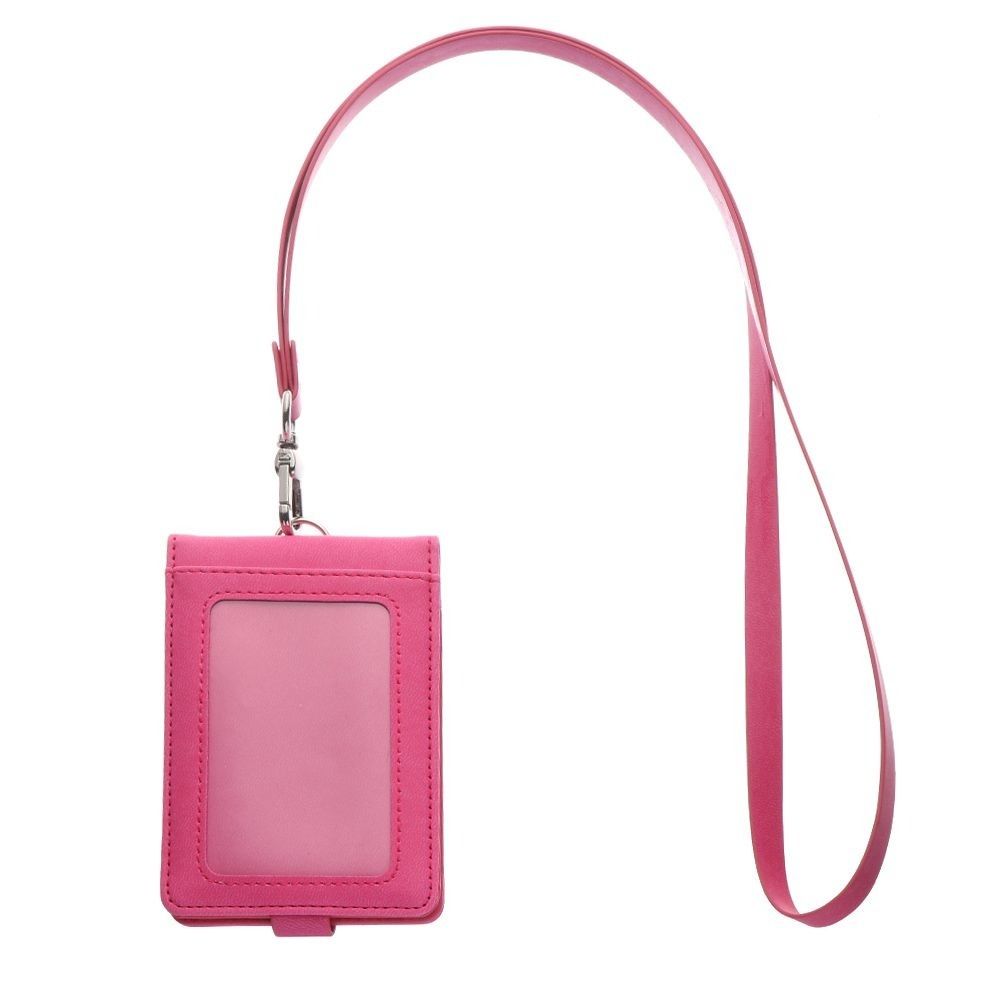 Solid Color Work Card Holders With Lanyard ID Card Cover Name Badge Holder  Office Supplies