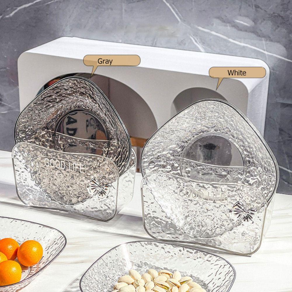 Transparent Bone Plate Glacier Pattern Snack Dish Dessert Plate Table Waste Dish Luxury Kitchen Tableware