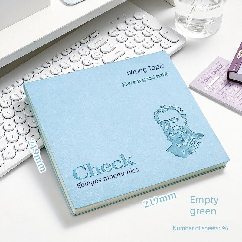 

Grade Three Class Two Ebbinghaus Square Notebook for Correction Leather Correction Noteboy Student Homework Storage Class Notebook Empty green