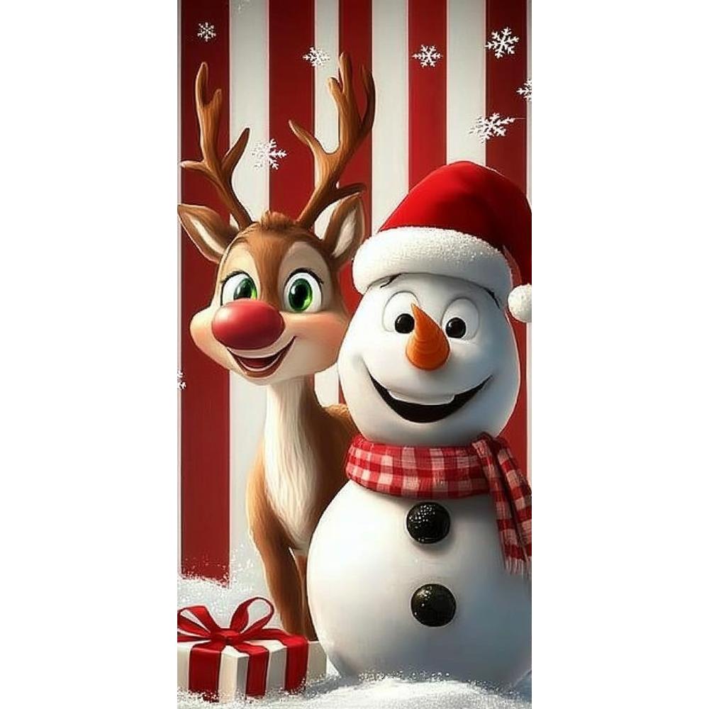 Cartoon Santa Elk Linings For Christmas Doors Kids Room Door Cover Banner Indoor Outdoor Porch Large Decoration New Year Decors
