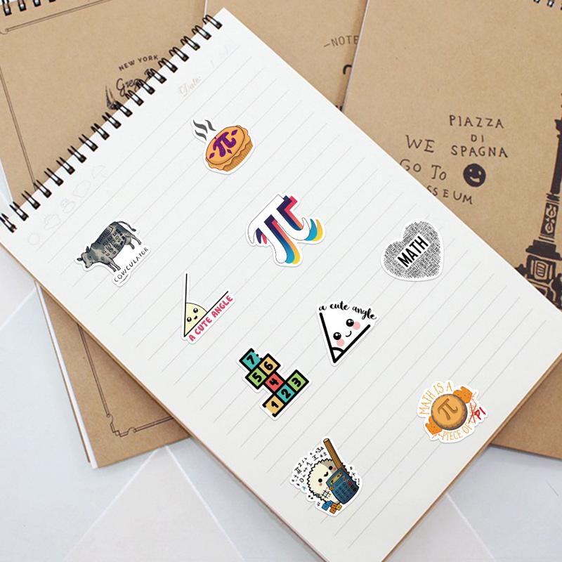 50 Stück mathematische Formel-Doodle-Aufkleber, wasserdichte PVC-Aufkleber für Laptop, Koffer, Kühlschrank, Skateboard, Dekoration