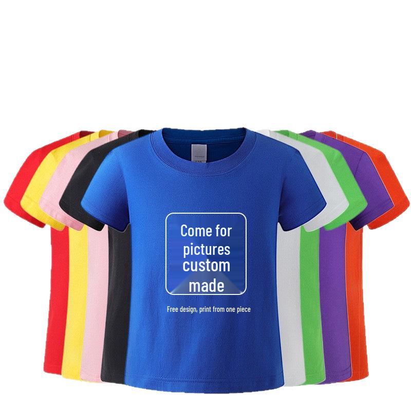15-Color 200g Pure Cotton Short Sleeve T-Shirt for Boys and Girls, Toddler Baby Loose Fit Base Layer Design.