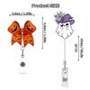 Glitter Acrylic Badge Holder Sturdy Ghost Id Card Holder Retractable Badge Reel Acrylic Pumpkin Badge Reel For Id Display Doctor