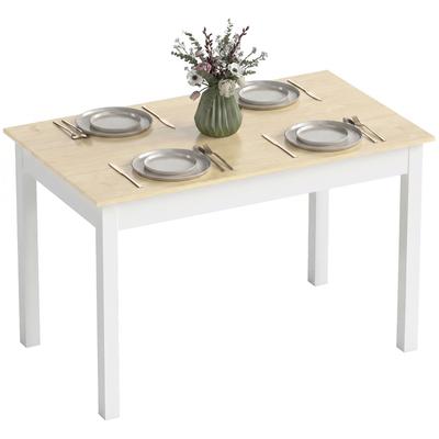 Moderní dvoubarevný jídelní stůl s velkou deskou pro 4-6 osob ze dřeva dim. 119D x 70Š x 75V cm