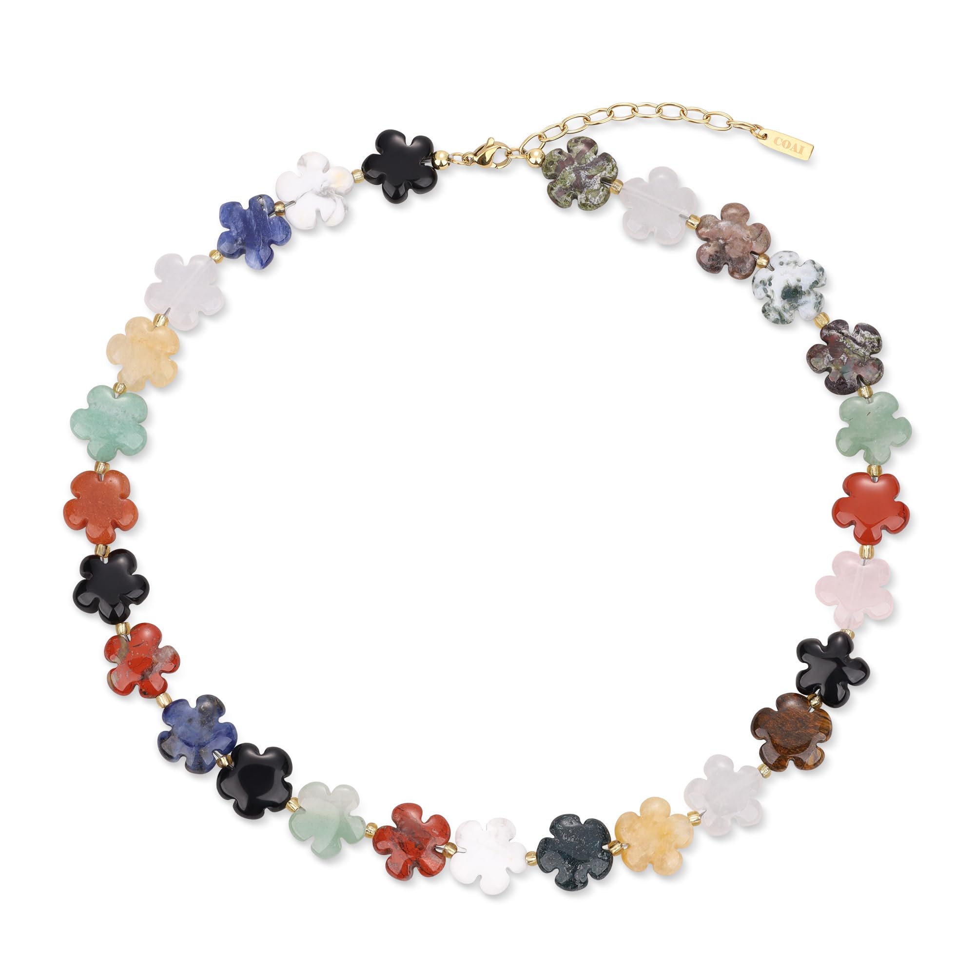 [KOAI] Летний многоцветный ожерелье-цветок из мощных камней, 15 мм, для женщин