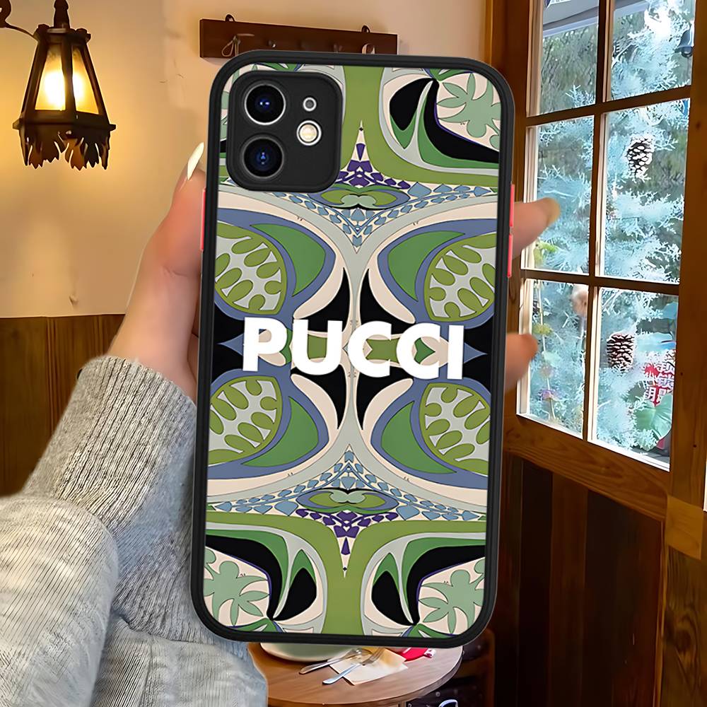 

E-Emilio Logo Pucci Phone Case For IPhone 16 15 14 11 12 13 Pro Max Plus 12 XS Max Back Cover Matte Case iphone 14
