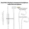 Universal 3.5mm Silver Plated Braided Earphone Cable Wire Double 0.78mm Pin Design for TF10 Stable Connection 1.1m