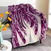 Funny Purple Cabbage Throw Blanket Realistic Vegetable Shape Flannel Fleece Blanket Soft Cozy Nap Wrap Creative Novelty Gift