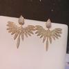 Angel Feather Crystal Zircon Dangle Earrings Fashion Trendy Drop Earrings for Women Men Charm Angel's Wings Jewelry