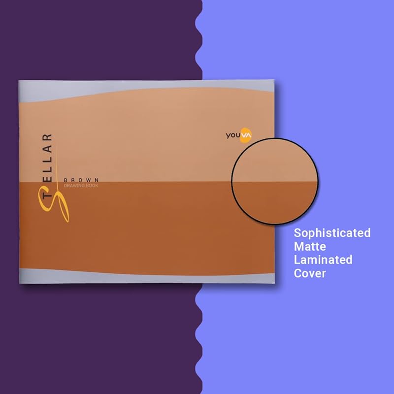 

Navneet Youva | Stellar Brown Drawing Book For Students And Budding Artists | Big Size 27.5 Cm X 34.7 Cm | 36 Pages| Pa 27.5 cm x 34.7 cm коричневый