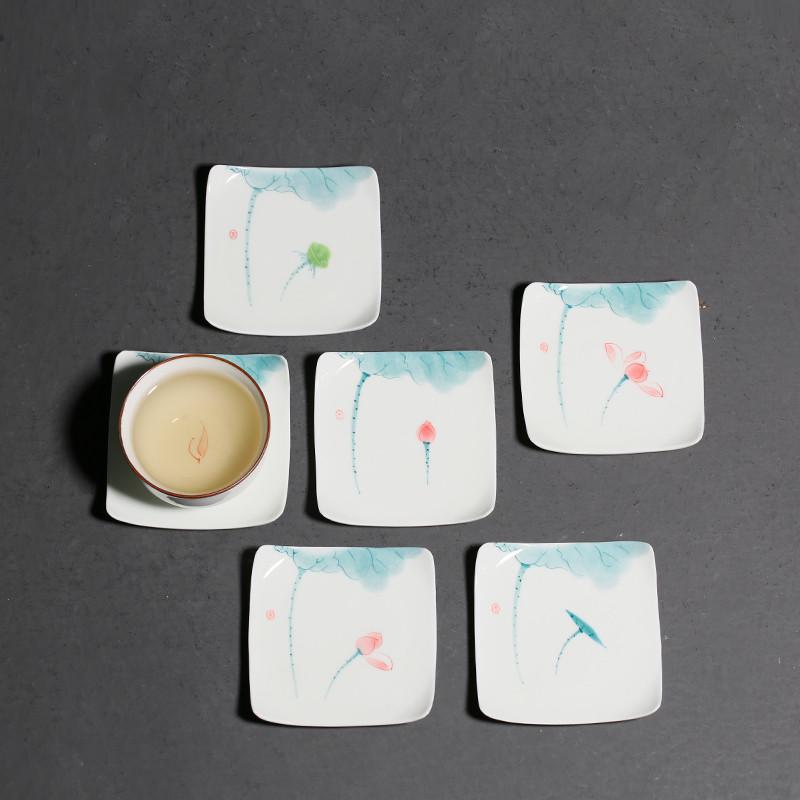 1 Stück Chinesischer Keramik-Teetassen-Untersetzer Handgefertigt Lotus-Teeschale Porzellan-Teetassenmatte Haushalts-Meistertasse Persönliches Teegeschirr 55ml