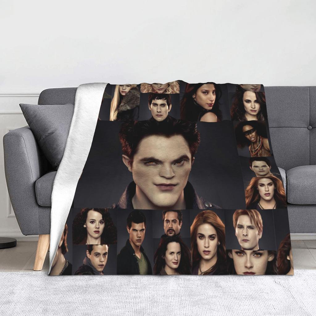 Edward Bella The Twilight Saga Movie Blanket Velvet Super Soft Throw Blanket For Bedding Couch Bedroom Quilt