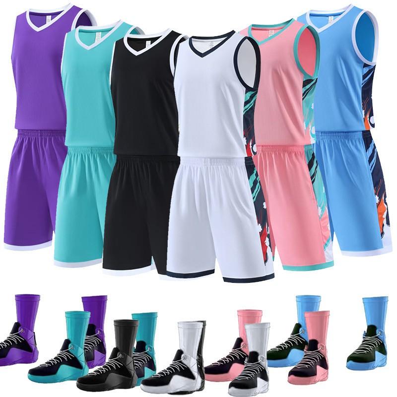 Basketball Jersey Set Breathable Sportswear Men Women Adults Training Game Uniform